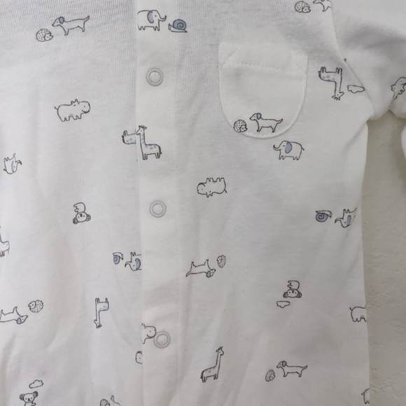 Carter's White Animal Print Button Snap Onesie - Picture 2 of 6
